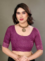 Thumbnail for Vedant Vastram Litchi Silk Banarasi Silk Saree - Purple - Distacart