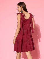 Thumbnail for Yufta Self Design Tiered Fit & Flare Dress - Distacart