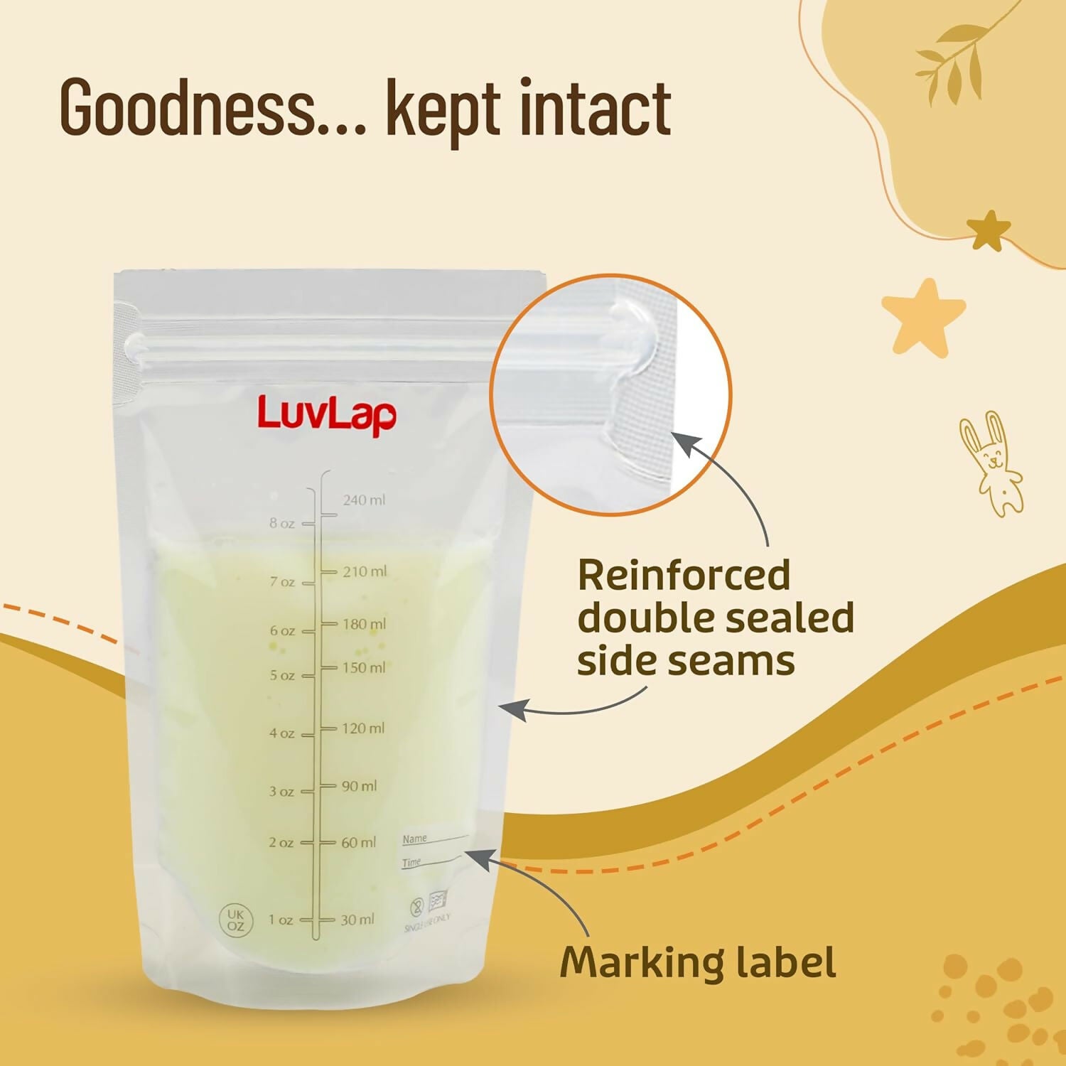 LuvLap Baby Breast Milk Storage Bags - Distacart