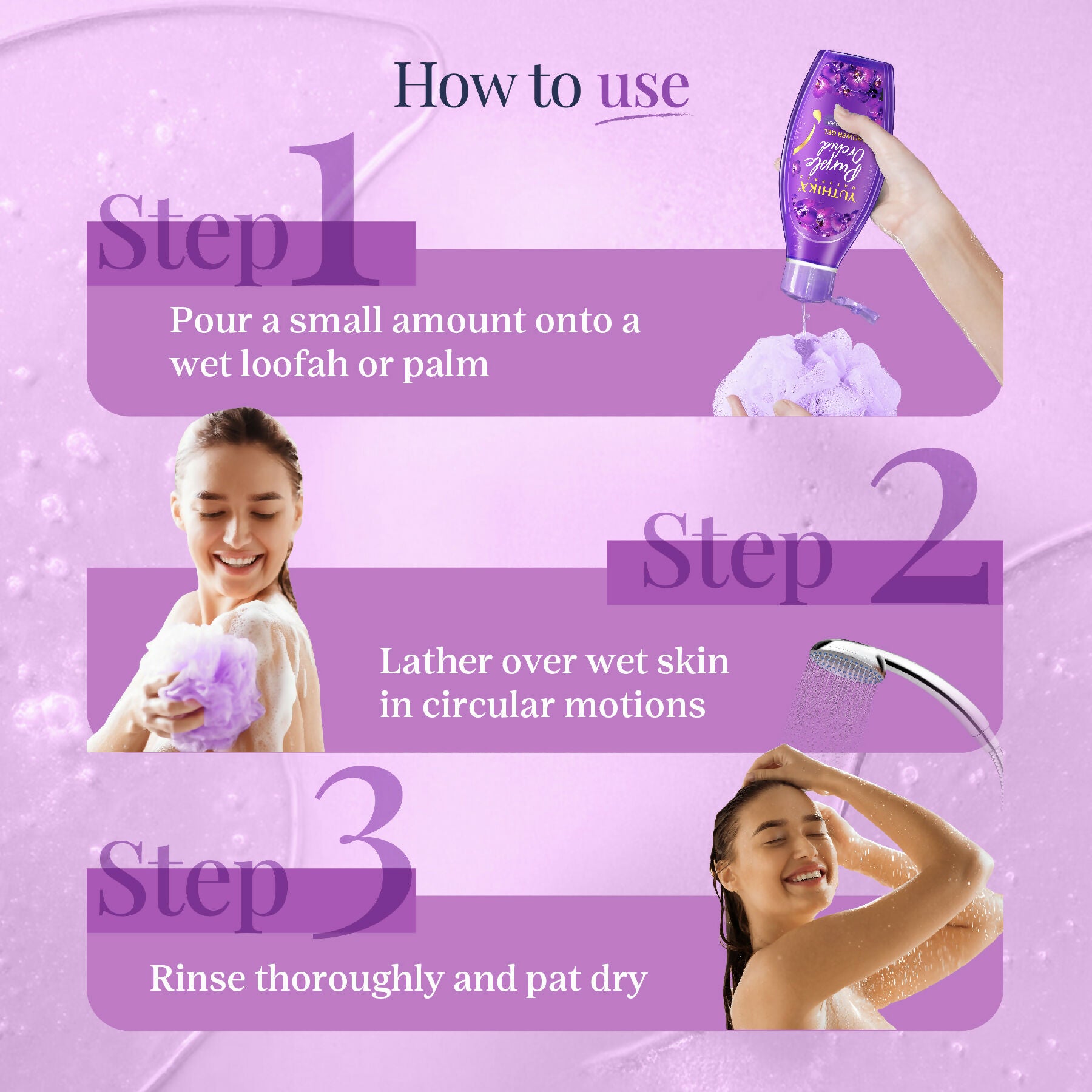 Yuthika Purple Orchid Body Wash Shower Gel - Distacart