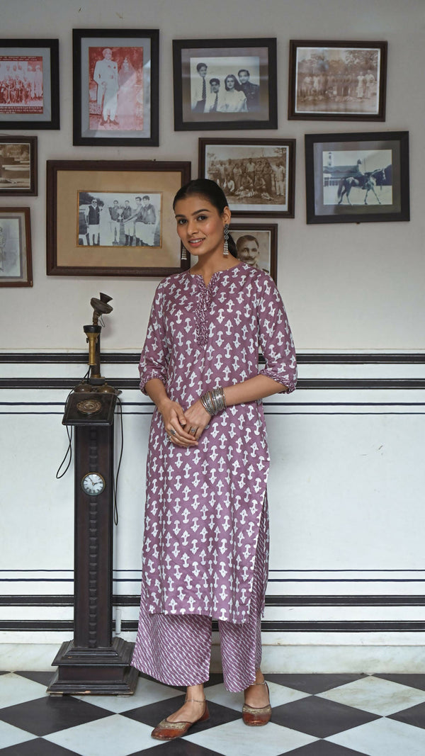 Jyoti Fashion Women's Purple Pure Muslin Heavy Digital Printed Kurta Plazo Set - Distacart