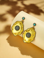 Thumbnail for Nuyug 18k Gold-Plated American Diamond Studded Anti Tarnish Contemporary Dangler Earrings