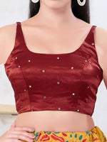 Thumbnail for Joban Fashion Red Gajji Silk Sleeveless Back Open Blouse
