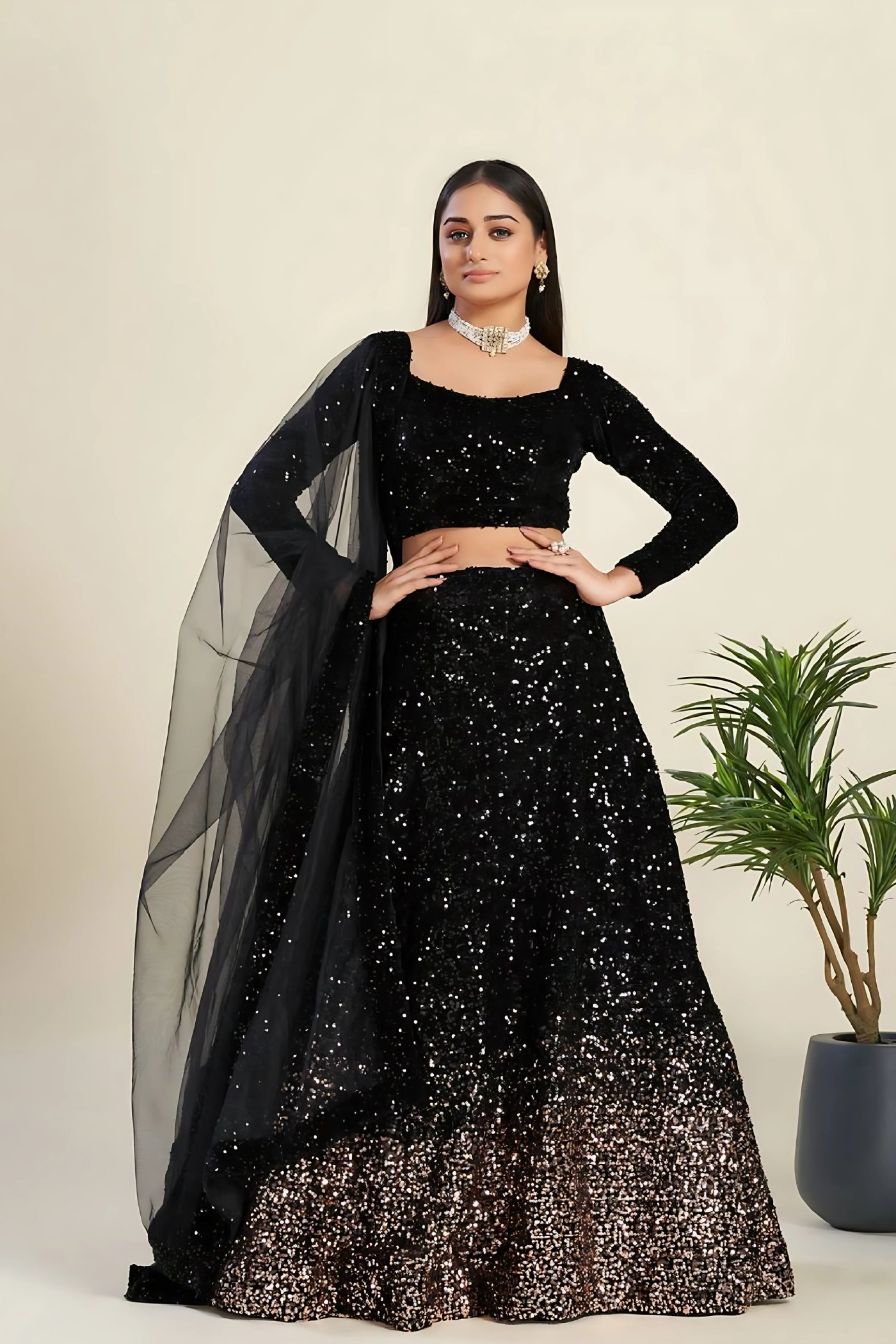 Lehenga Mart Designer Wedding Lehenga Choli For Women - Black - Distacart