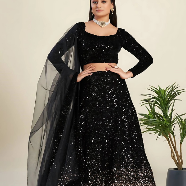Lehenga Mart Designer Wedding Lehenga Choli For Women - Black - Distacart