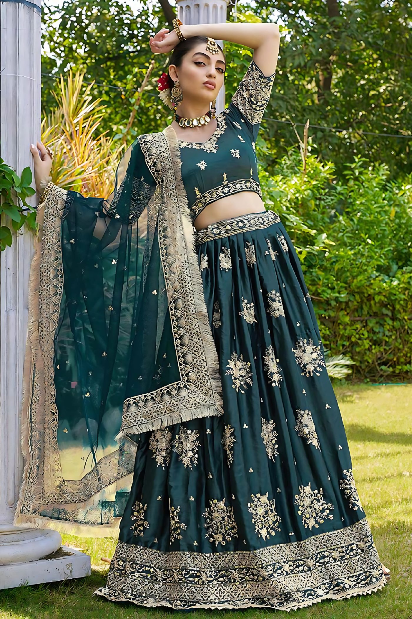 Lehenga Mart Designer Wedding Lehenga Choli For Women - Green - Distacart