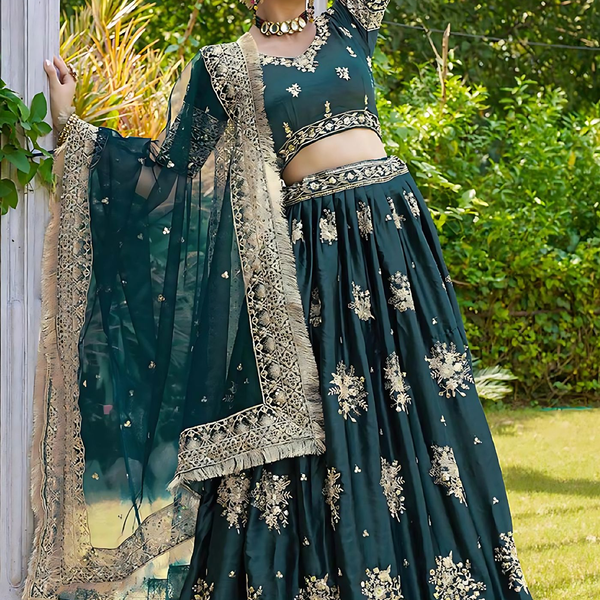 Lehenga Mart Designer Wedding Lehenga Choli For Women - Green - Distacart