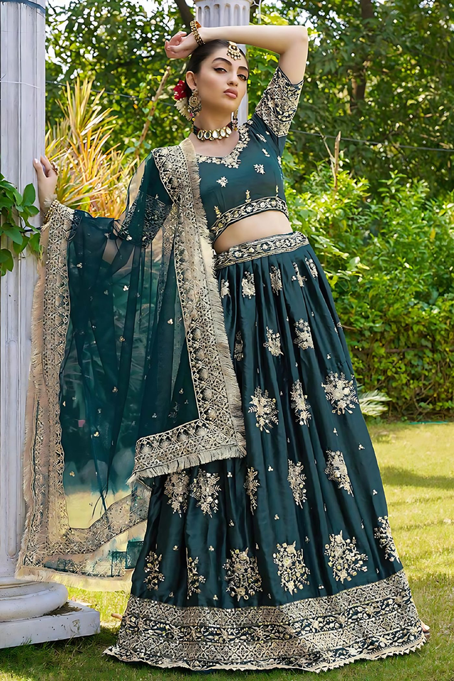 Buy Lehenga Mart Designer Wedding Lehenga Choli For Women Green