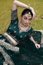 Thumbnail for Lehenga Mart Designer Wedding Lehenga Choli For Women - Green - Distacart