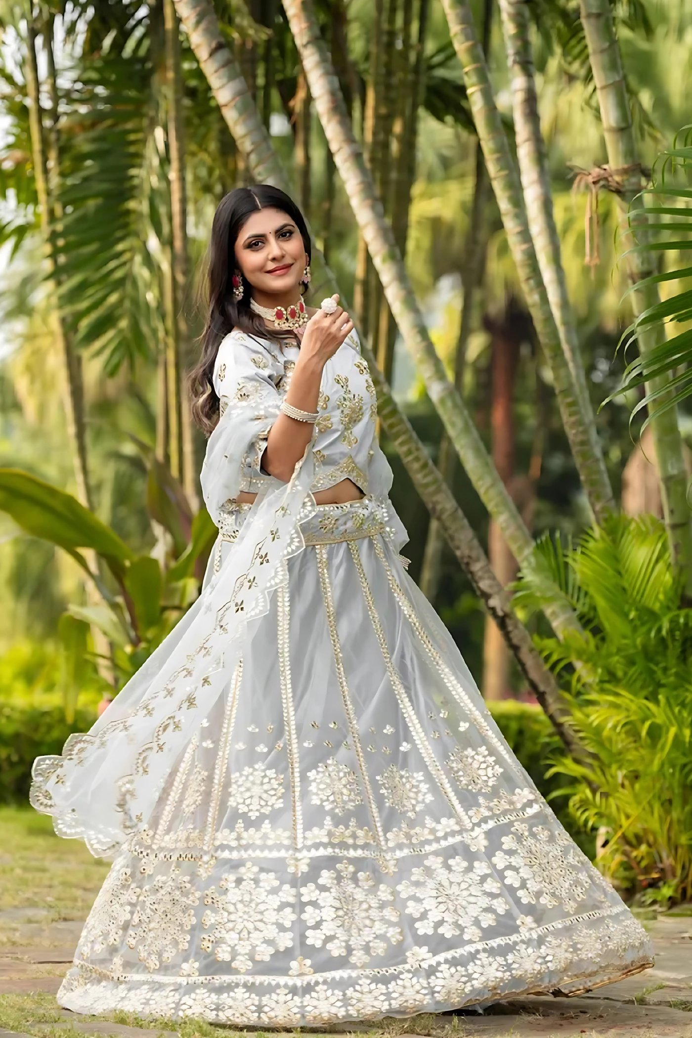 Lehenga Mart Designer Wedding Lehenga Choli For Women - Grey - Distacart