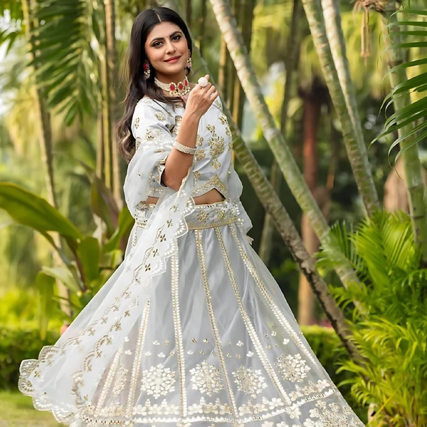 Lehenga Mart Designer Wedding Lehenga Choli For Women - Grey - Distacart