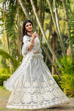 Thumbnail for Lehenga Mart Designer Wedding Lehenga Choli For Women - Grey - Distacart
