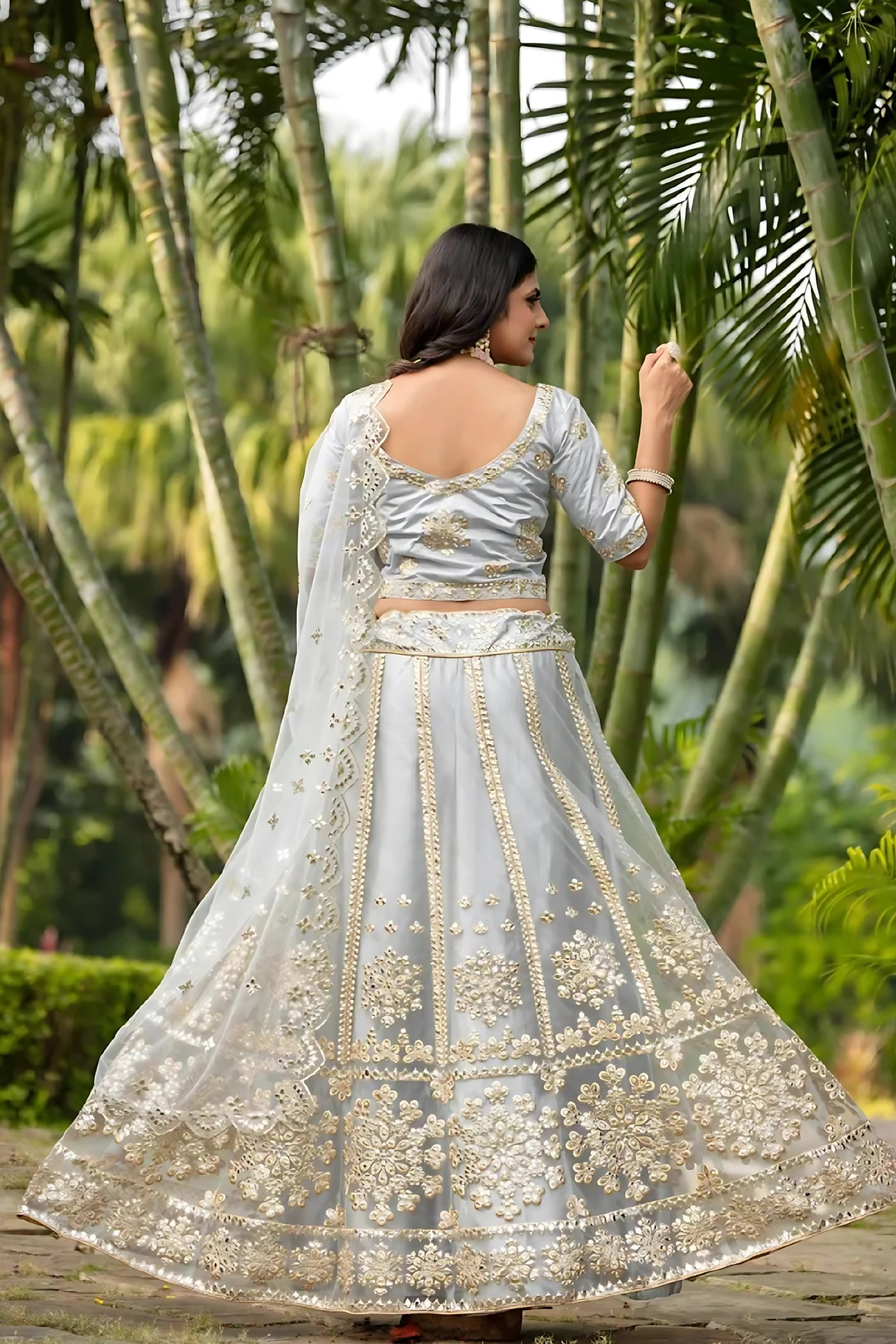 Lehenga Mart Designer Wedding Lehenga Choli For Women - Grey - Distacart