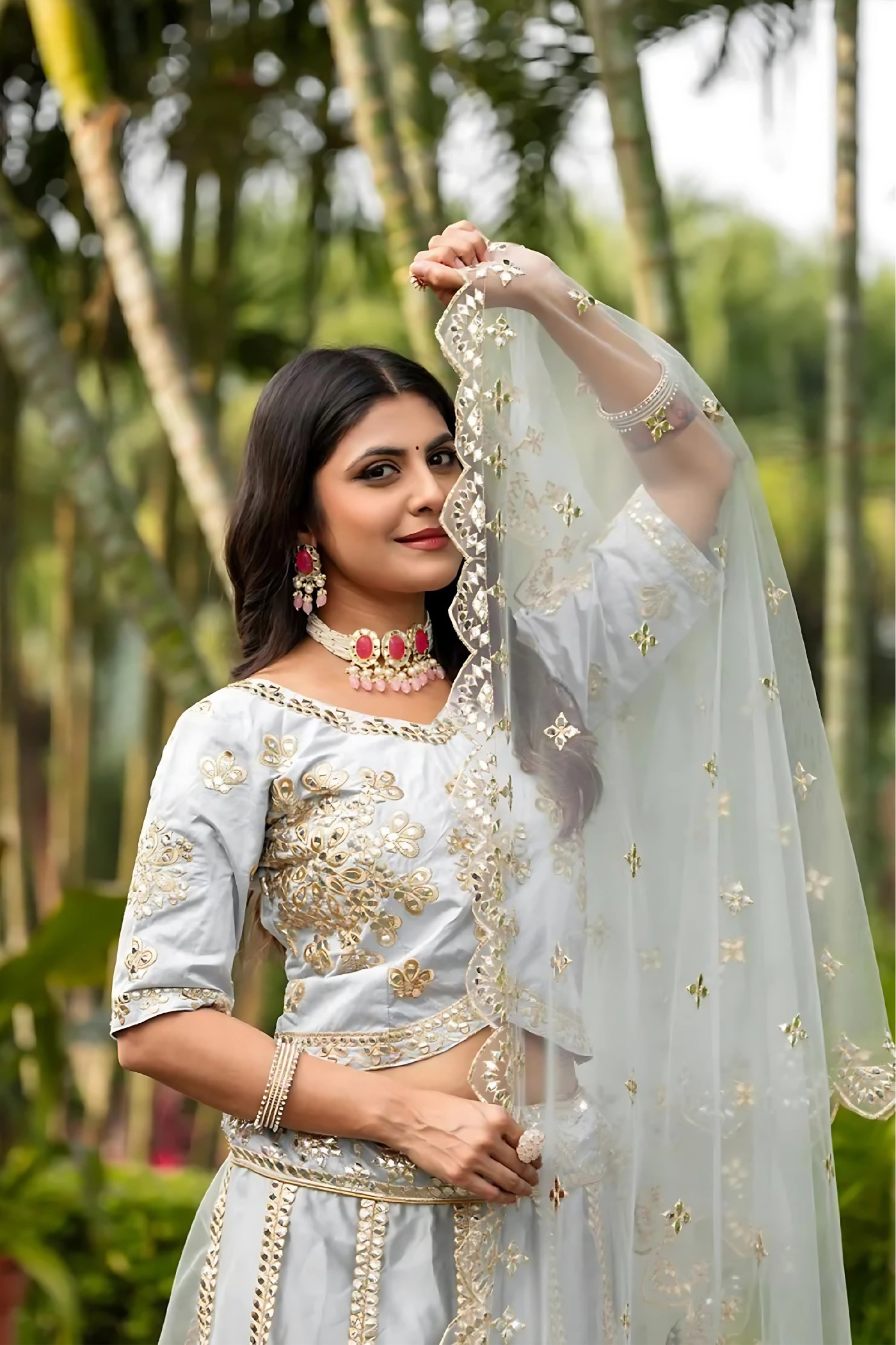 Lehenga Mart Designer Wedding Lehenga Choli For Women - Grey - Distacart