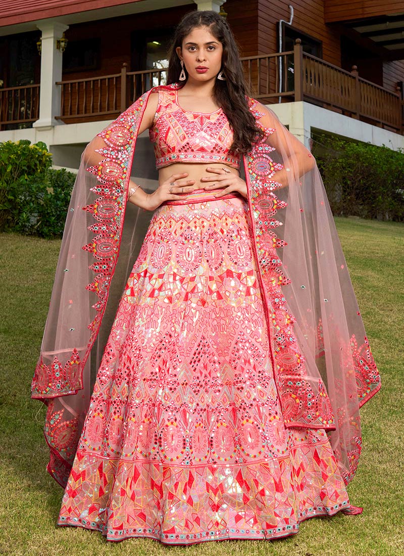 Lehenga Mart Designer Wedding Lehenga Choli For Women - Pink - Distacart