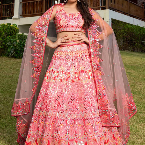 Lehenga Mart Designer Wedding Lehenga Choli For Women - Pink - Distacart