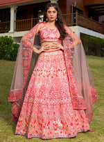 Thumbnail for Lehenga Mart Designer Wedding Lehenga Choli For Women - Pink - Distacart