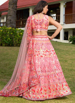 Thumbnail for Lehenga Mart Designer Wedding Lehenga Choli For Women - Pink - Distacart