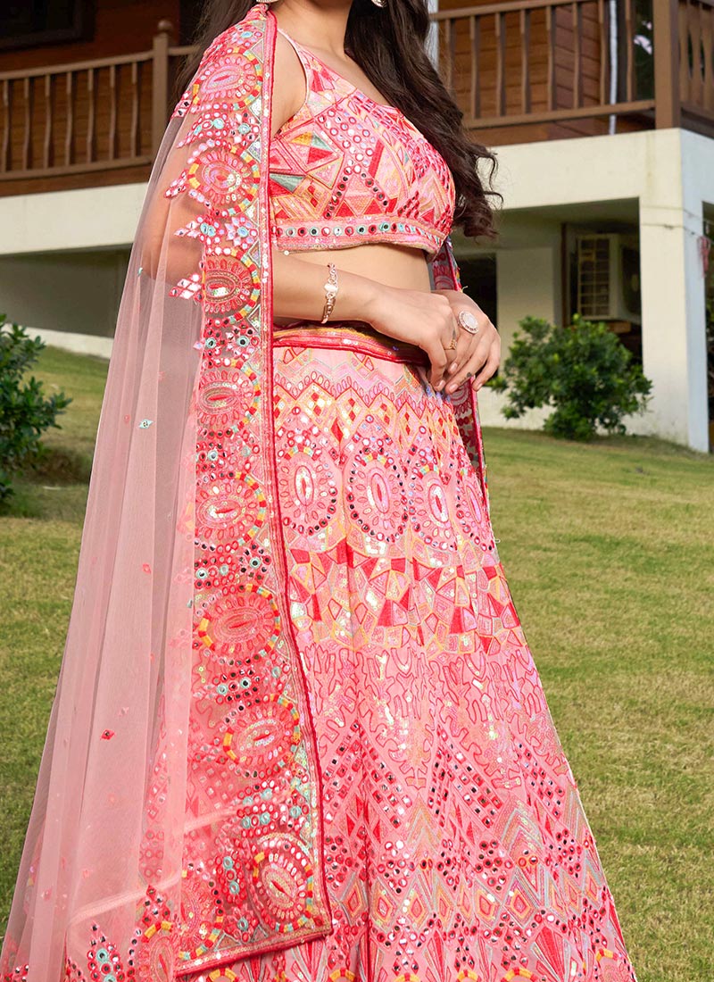 Lehenga Mart Designer Wedding Lehenga Choli For Women - Pink - Distacart