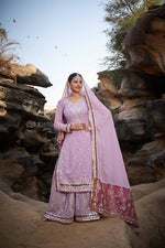 Thumbnail for Lehenga Mart Designer Faux Georgette Ready to wear Sharara Suit for Eid - Distacart