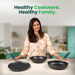 Thumbnail for The Indus Valley 100% Pure Iron Cookware Set: Tawa+ Fry Pan+ Wok, Toxin-free Sheet Iron, Pre-seasoned, Induction & Gas, Kitchen Set for Home, Kadai
