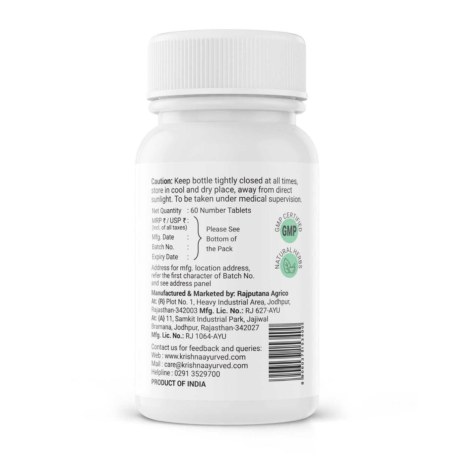 Krishna'S Herbal & Ayurveda SJ Ashwagandha Tablets - Distacart