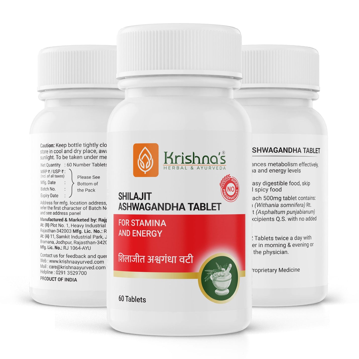 Krishna'S Herbal & Ayurveda SJ Ashwagandha Tablets - Distacart