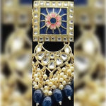 Thumbnail for Jewel City Regal Kundan Meena Necklace and Earrings Set with Blue Beads -Exquisite Indian Bridal Jewelry Collection