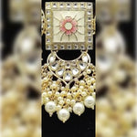 Thumbnail for Jewel City Regal Kundan Meena Necklace and Earrings Set with White Beads -Exquisite Indian Bridal Jewelry Collection