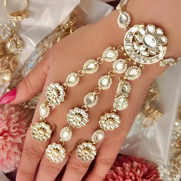 Jewel City Dazzling Crystal Floral Hand Harness - Exquisite Bridal and Formal Jewelry - Distacart