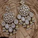 Thumbnail for Jewel City Gold Kundan Pearl Jhumka Earrings Traditional Indian Long Dangler Earrings for Women Wedding & Festive Ethnic Jewelry