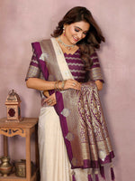 Thumbnail for Aastha Fashion Cream Silk Sarees Weaving Saree - Distacart