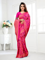 Thumbnail for Vedant Vastram Litchi Silk Designer Banarasi Saree - Pink - Distacart