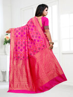 Thumbnail for Vedant Vastram Litchi Silk Designer Banarasi Saree - Pink - Distacart