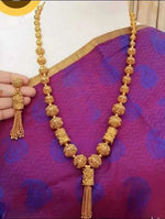 Thumbnail for Jewel City Elegant Gold Beaded Tassel Necklace - Traditional Indian Long Chain Jewelry