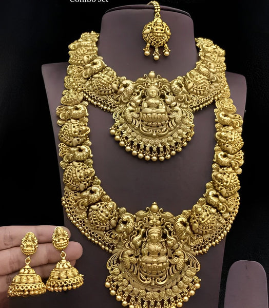 Jewel City Elegant South Indian Bridal Jewelry Set with Layered Necklace and Traditional Accessories
