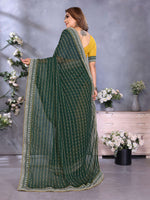 Thumbnail for Vedant Vastram Georgette Embroidered & Sequin work Bollywood Fancy Saree - Green - Dista
