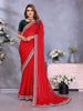 Vedant Vastram Georgette Embroidered & Sequin work Bollywood Fancy Saree - Red - Dista
