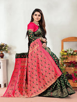 Thumbnail for Vedant Vastram Litchi Silk Designer Banarasi Saree - Green