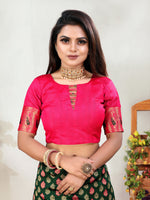 Thumbnail for Vedant Vastram Litchi Silk Designer Banarasi Saree - Green
