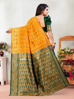 Thumbnail for Vedant Vastram Litchi Silk Designer Banarasi Saree - Mustard - Distacart