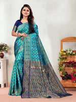 Thumbnail for Vedant Vastram Litchi Silk Designer Banarasi Saree - Rama - Distacart