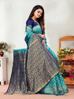 Thumbnail for Vedant Vastram Litchi Silk Designer Banarasi Saree - Rama - Distacart