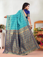 Thumbnail for Vedant Vastram Litchi Silk Designer Banarasi Saree - Rama - Distacart