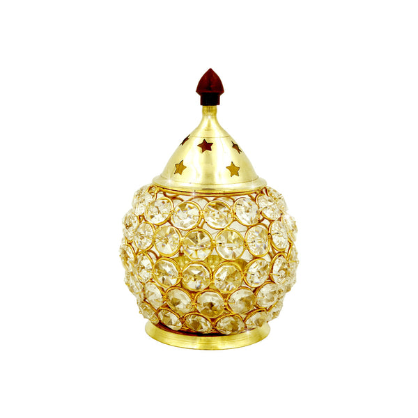 Shubhkart Nitya Brass Crystal Akhand Jyot Matki Diya - Distacart