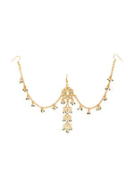 Thumbnail for Ruby Raang Gold Flower Kundan Hair Jewelry