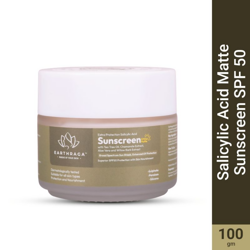 Earthraga Salicylic Acid Matte Sunscreen SPF 50 - Distacart