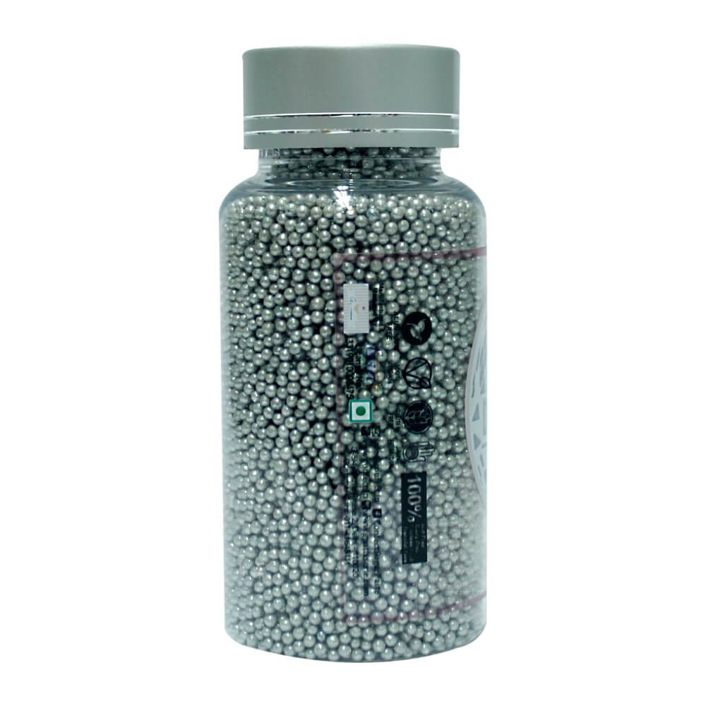 confect silver disco balls sprinkles 2 mm 120 gms
