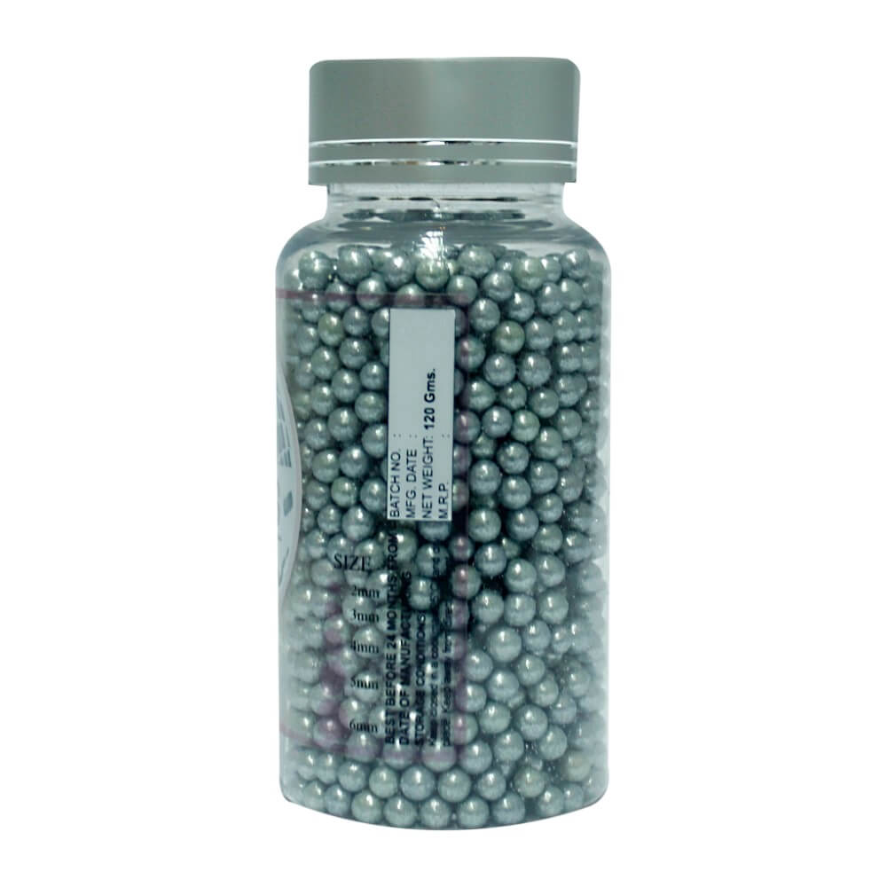 confect silver disco balls sprinkles 5 mm 120 gms