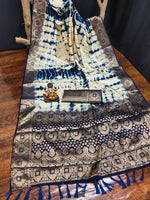 Thumbnail for Anaita Navy Soft Satin Silk Saree With Zari Weaving Work - Distacart